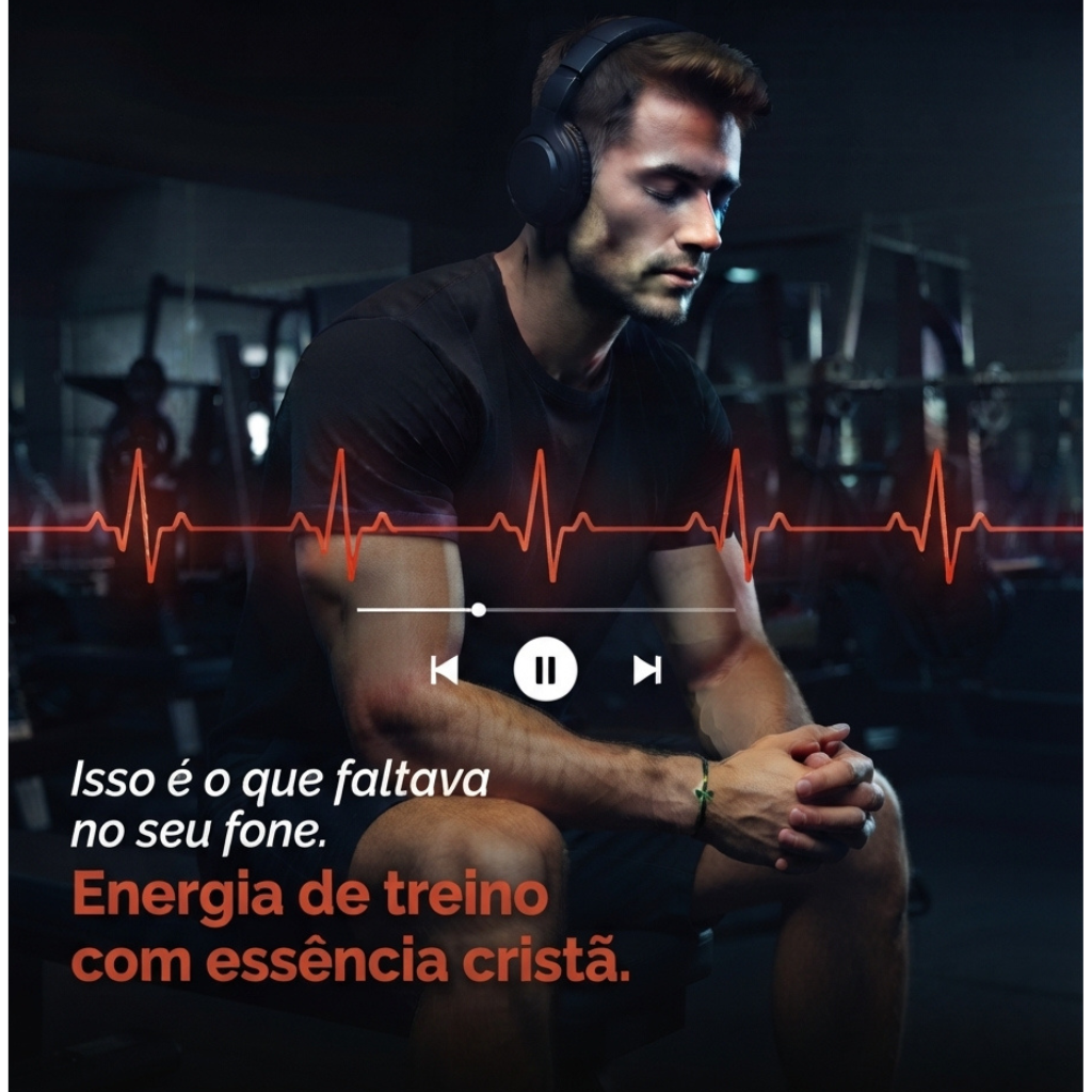 Imagem de contexto — atleta com fone, ambiente de treino